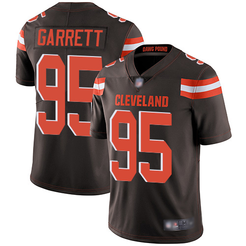 Cleveland Browns Myles Garrett Men Brown Limited Jersey 95 NFL Football Home Vapor Untouchable